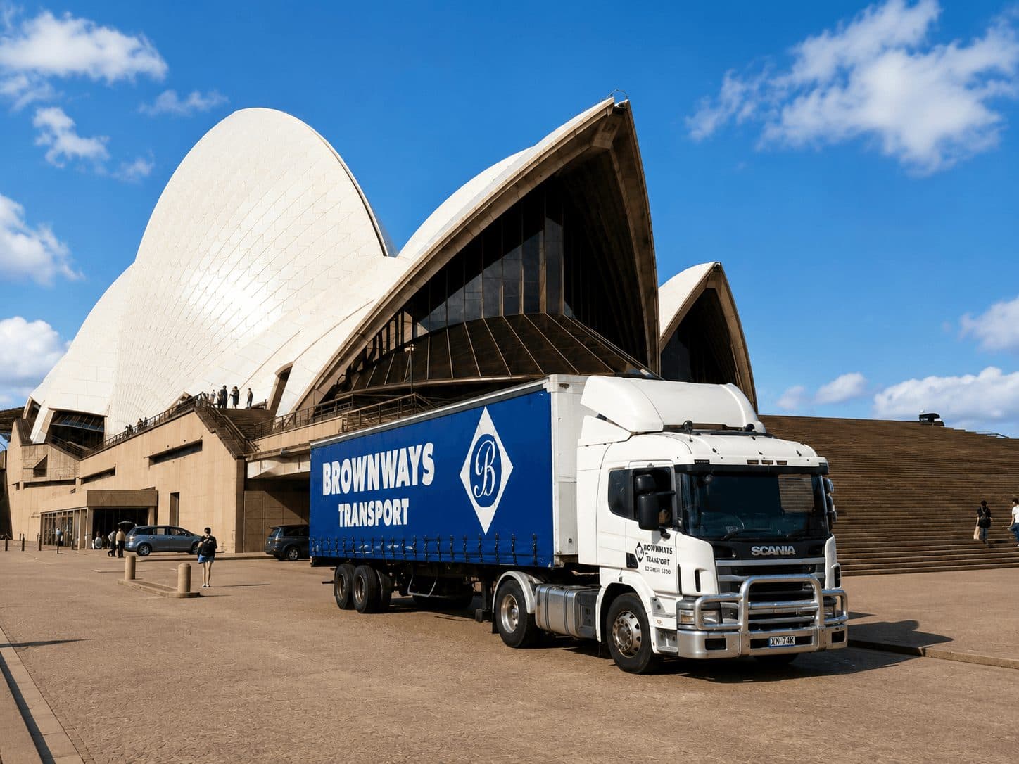 Brownways Transport truck on delivery at the Sydney Opera House